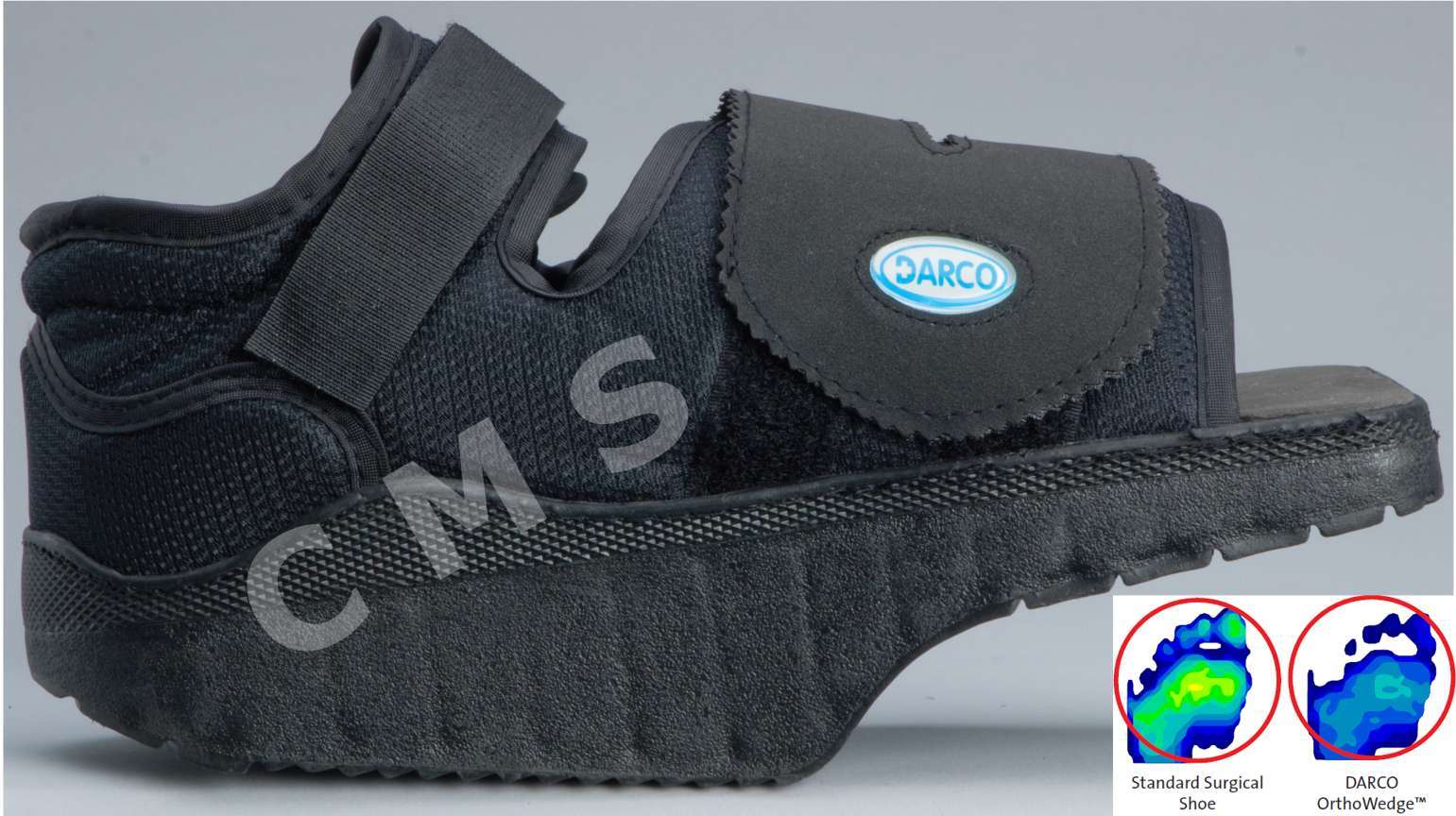 DARCO OrthoWedge Healing Off-Loading Shoe Black Post-Op Square Toe New ALL SIZES