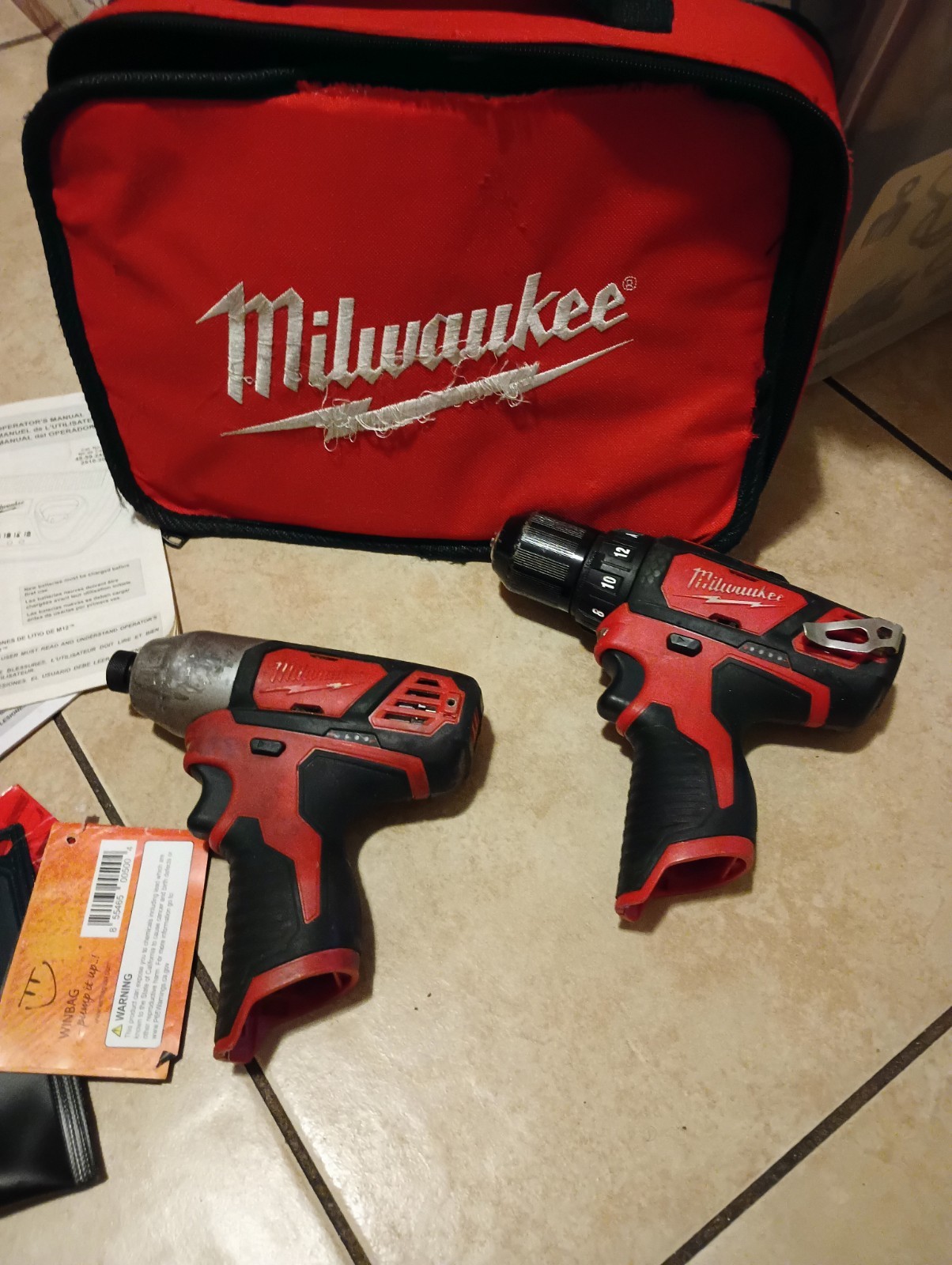 Milwaukee M12 Cordless 12V Lithium-Ion Impact Driver & Drill/Driver Set with Bag