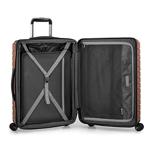 Archer Polycarbonate Hardside Spinner Luggage Set Checked 25-Inch Orange