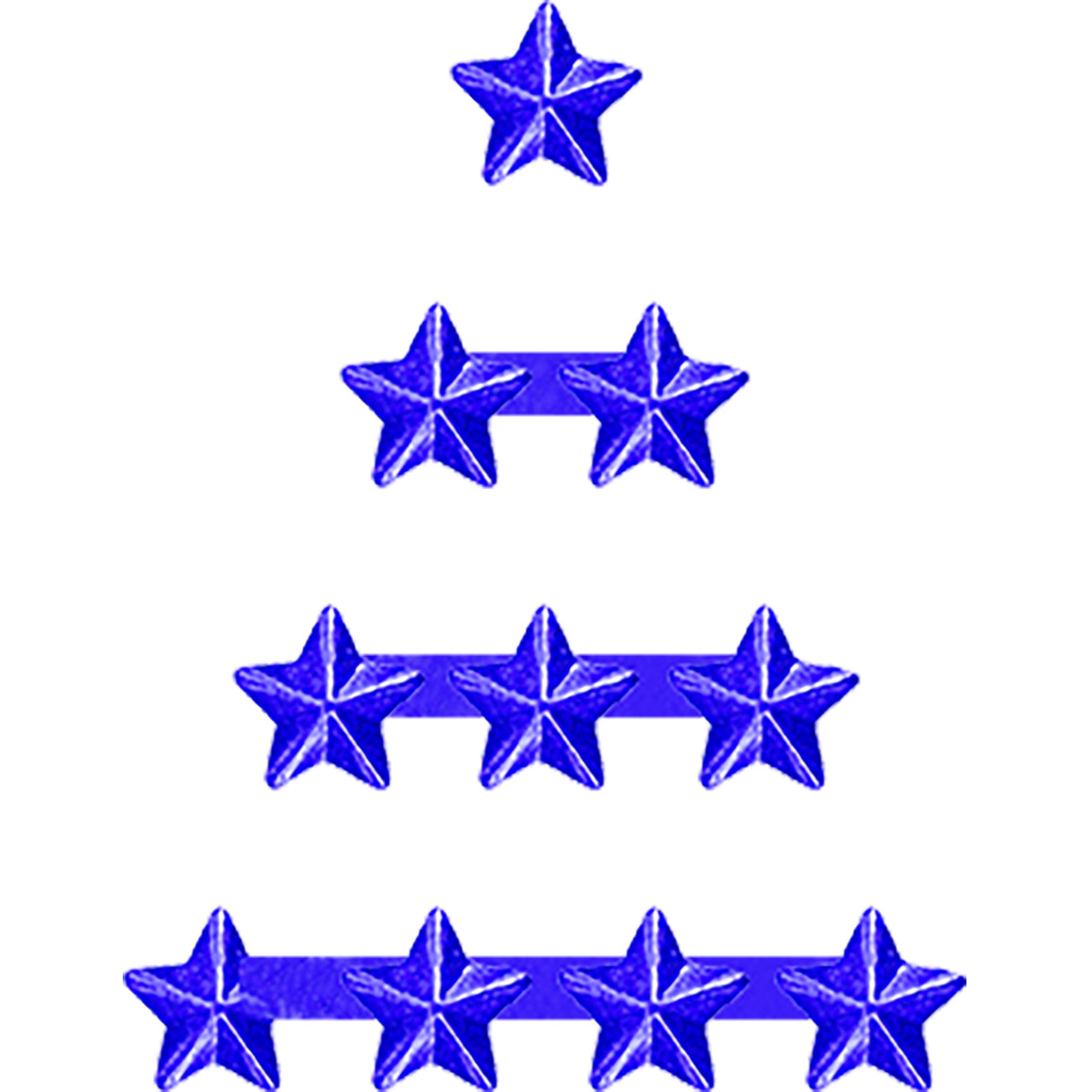 RIBBON ATTACHMENT: Five Point Star Device - 3/16" Blue