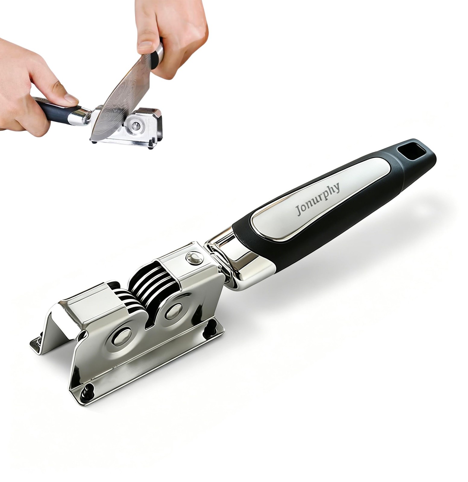 Knife Sharpener,Kitchen Knife Sharpeners,Rotating Steel Wheel Sharpening Disc...