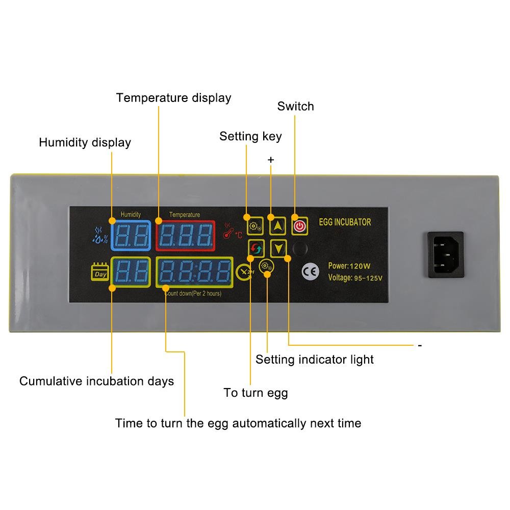 Digital Egg Incubator Hatcher Turning Temperature Control Automatic 112 Eggs