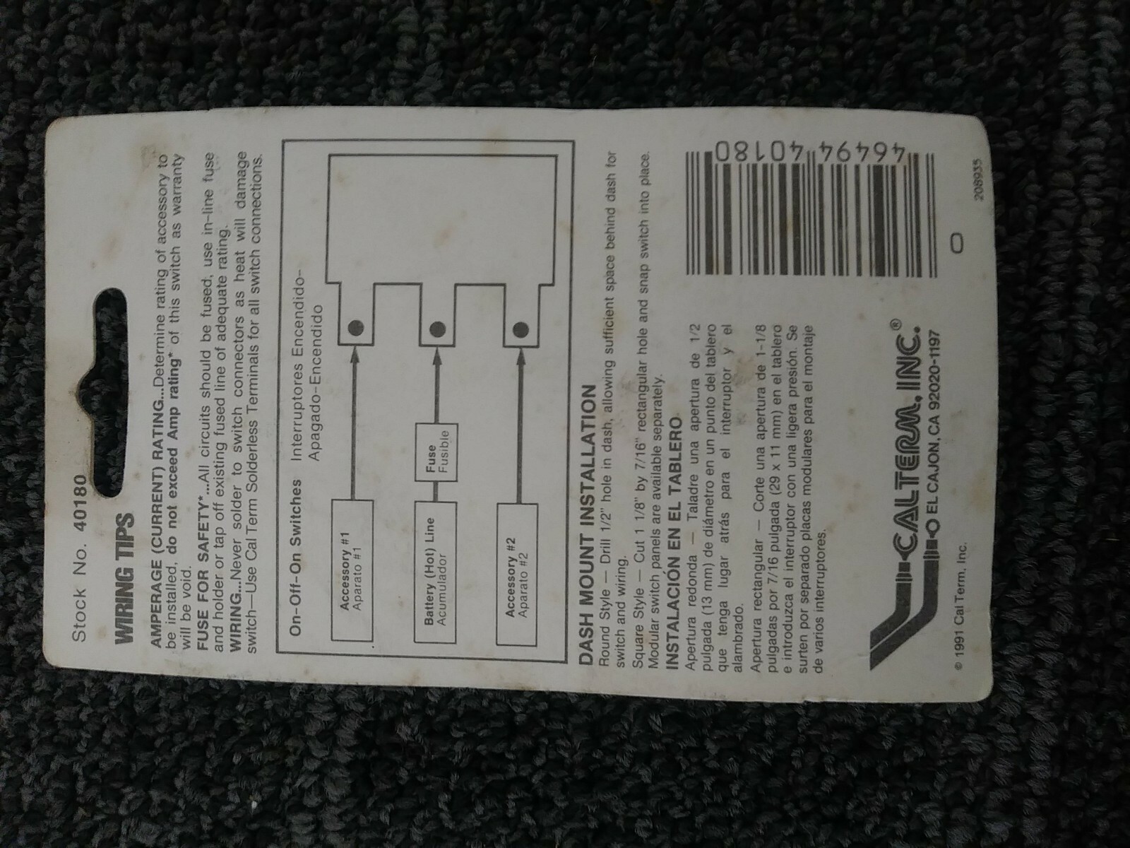 10 CALTERM EUROPEAN STYLE PUSH-PULL SWITCHES (#40180)