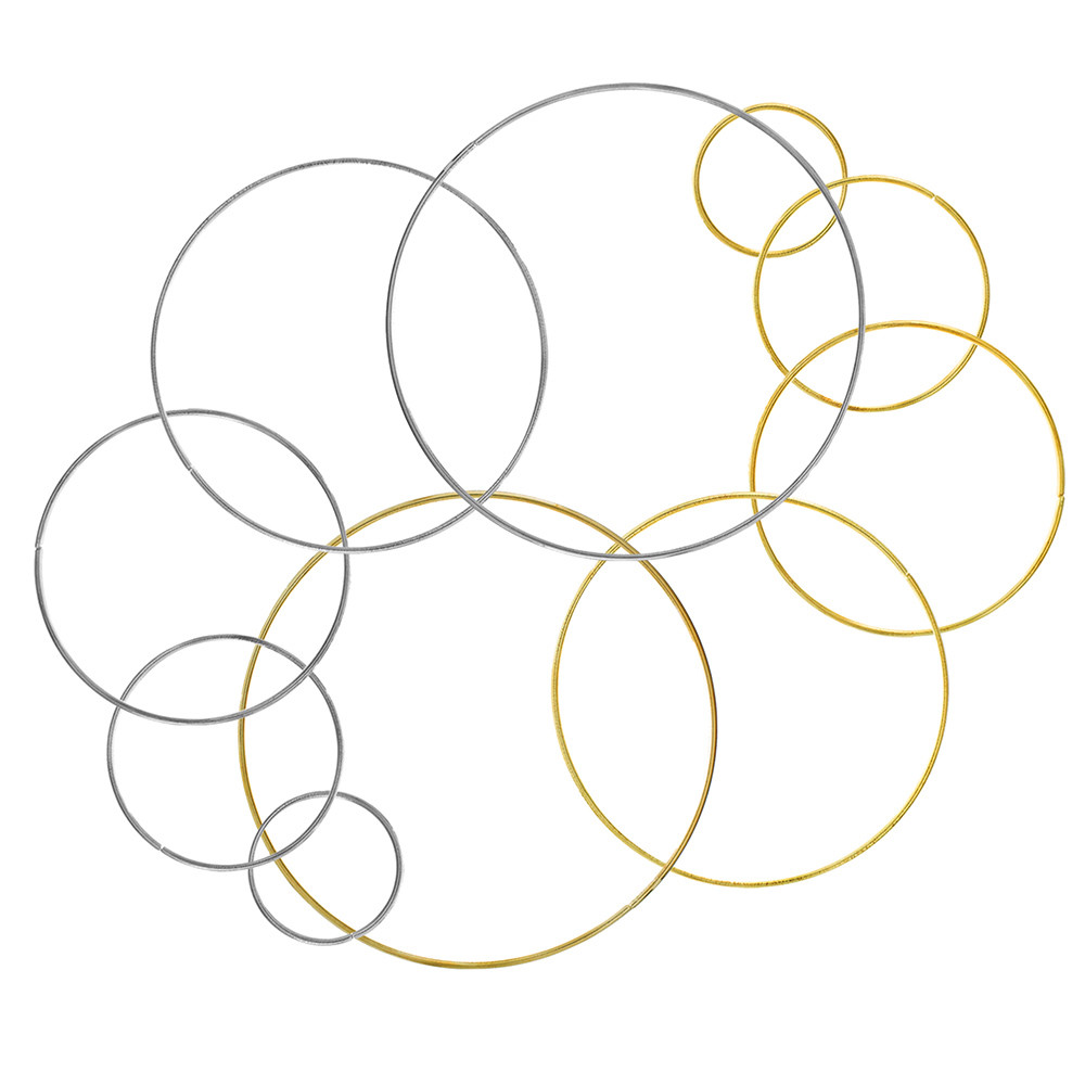 Craft County 5 Pack of Silver or Gold Metal Hoops