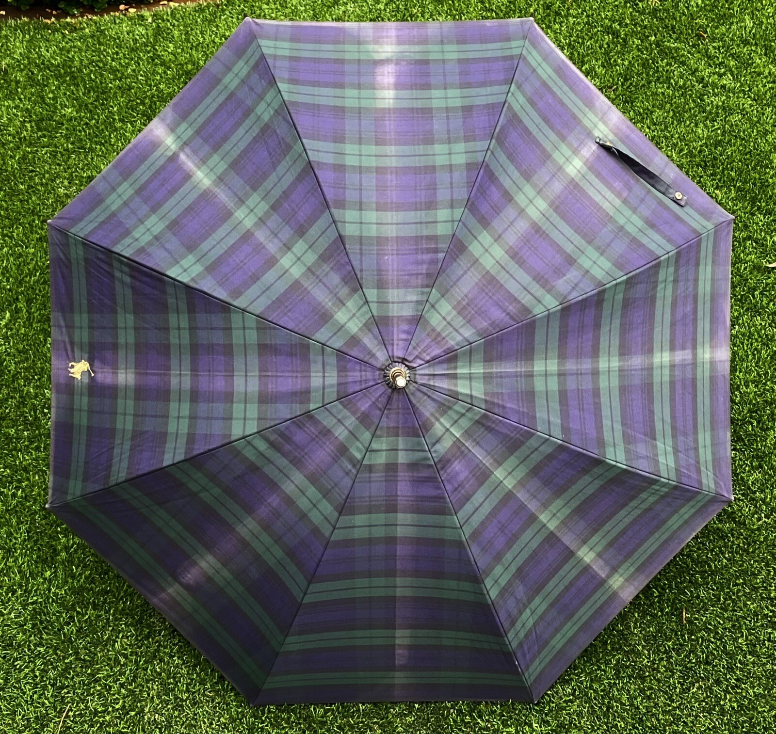 Vintage 90’s Polo Ralph Lauren Tartan Plaid Doorman Hook Umbrella Unisex