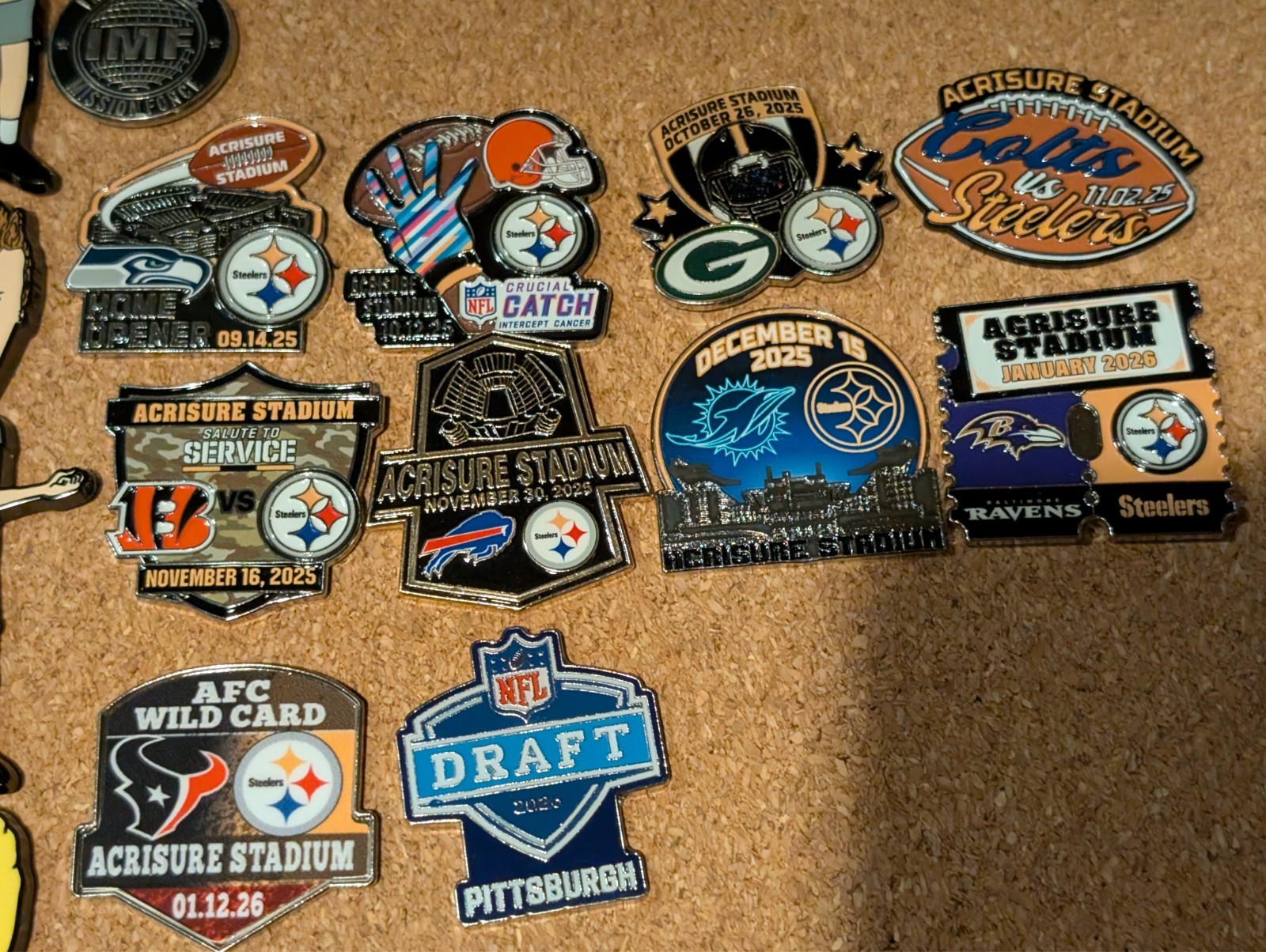 2025/26 Pittsburgh Steelers Acisure Stadium NFL gameday + draft pin YOU CHOOSE