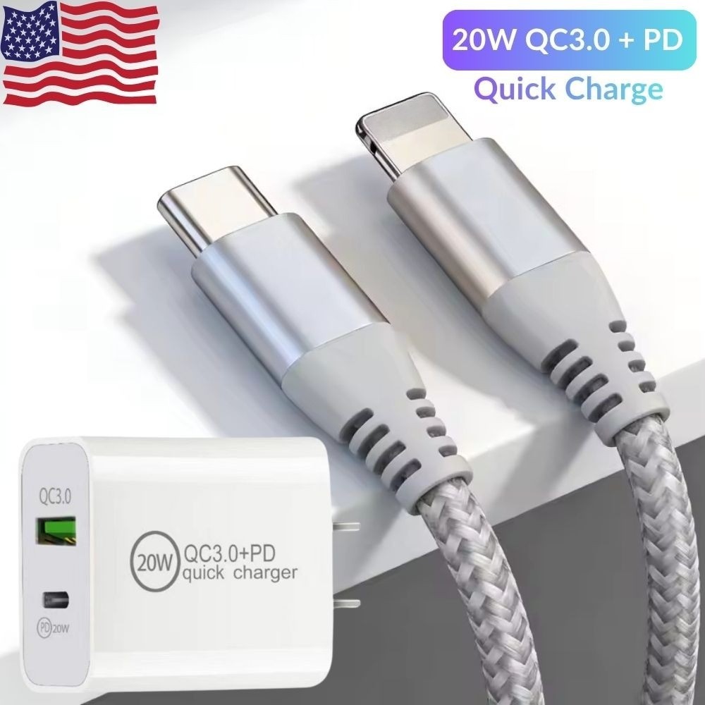 20W Fast Charger Block USB Type C Wall Charging Block For iPhone 14 13 12 11 X 8