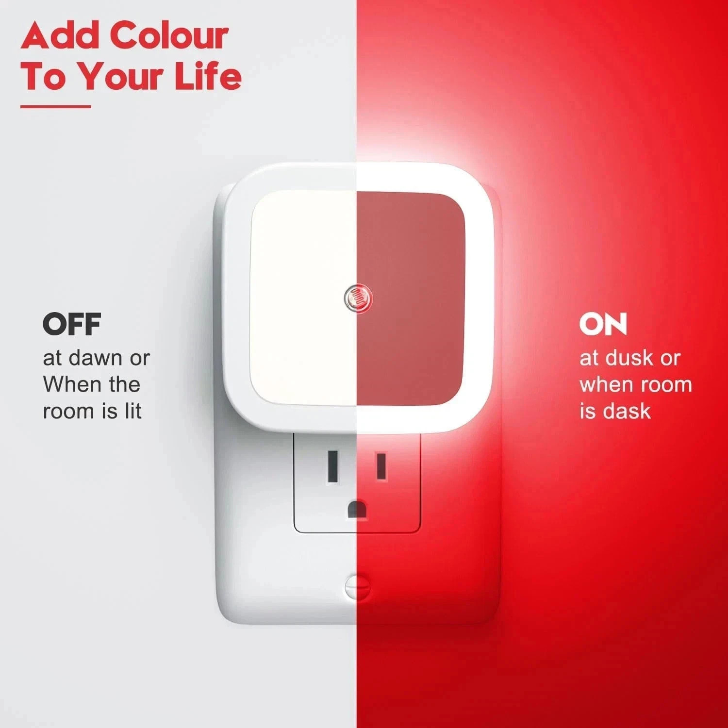 Red Night Light Plug Into Wall 4 Pack Dusk to Dawn Sensor LED Nightlight Bedroom