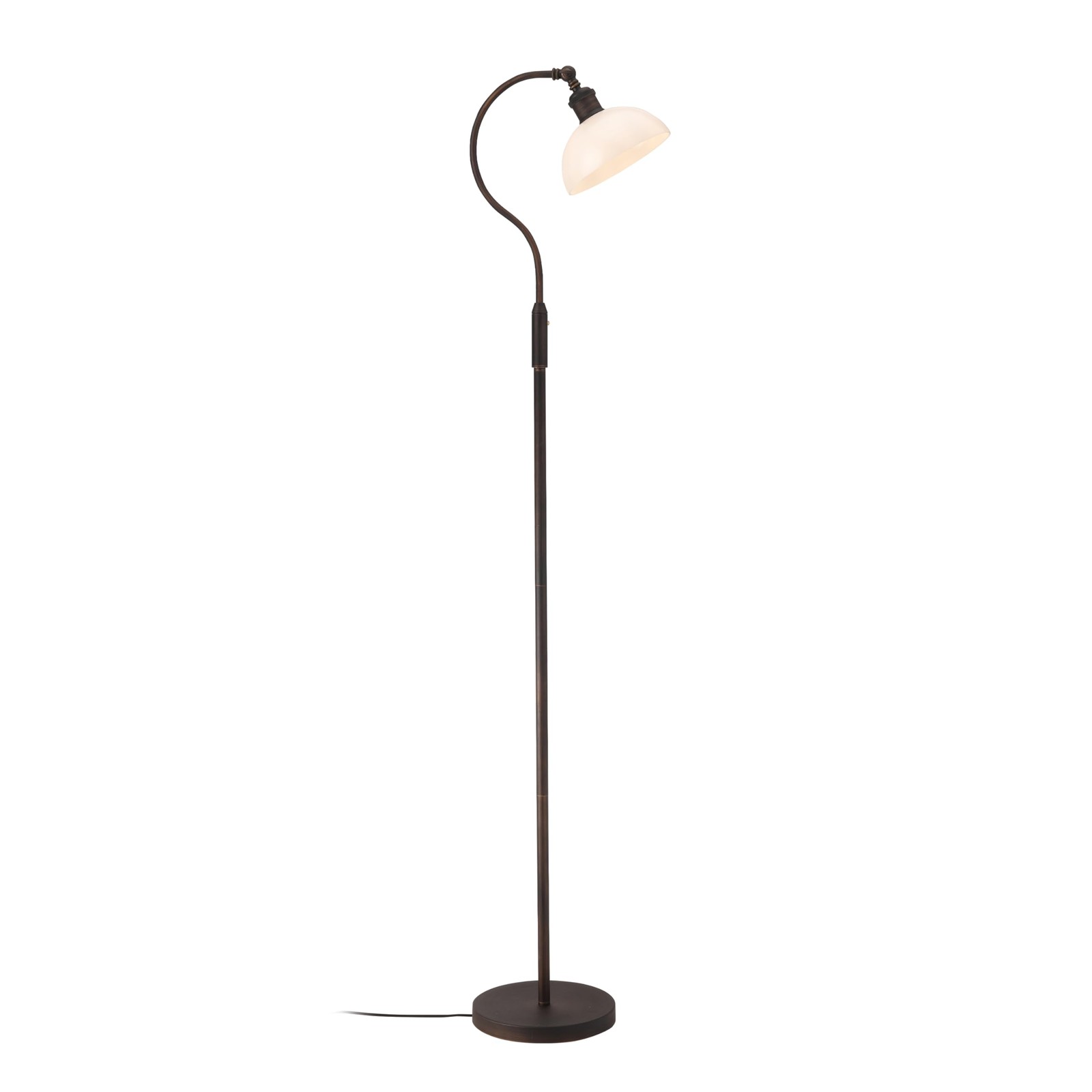 Floor Lamp 3 Level Touch Dimming Adjustable Tilt White Jade Glass Bronze Led