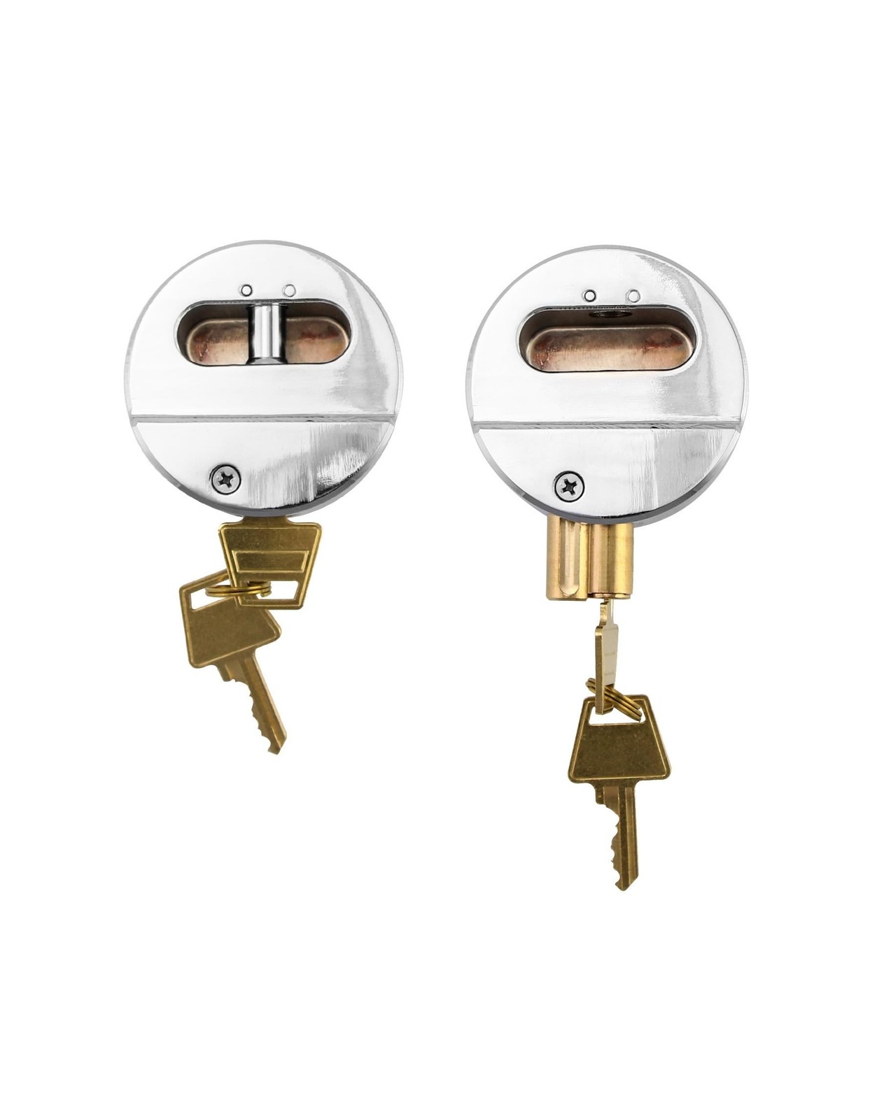 QWORK Solid Steel Puck Lock Set with Hasp – Reinforced Security Design for