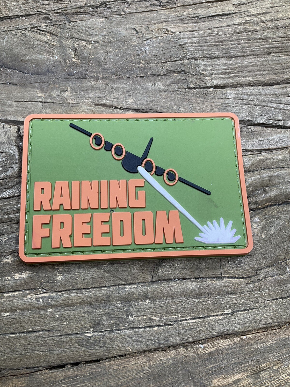 Patch PVC Tactical Morale HOOK-3D PVC Rubber Raining Freedom AC-130 Green