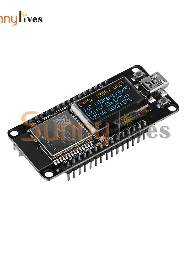 0.96" ESP32 ESP-WROOM-32D WIFI Bluetooth Development Board OLED CH340C Module