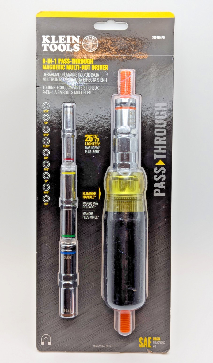 Heavy-Duty 9-in-1 Multi-Nut Driver with Magnetic Tips & Cushioned Grip