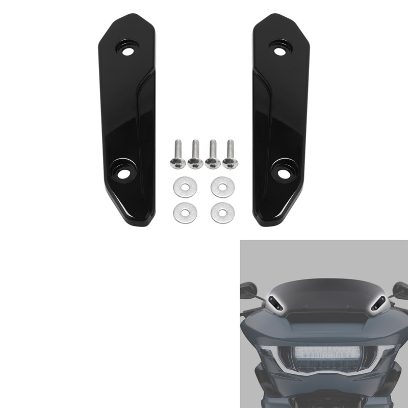 Black Split Windscreen Windshield Side Trim Fit For Harley CVO Road Glide 23-25
