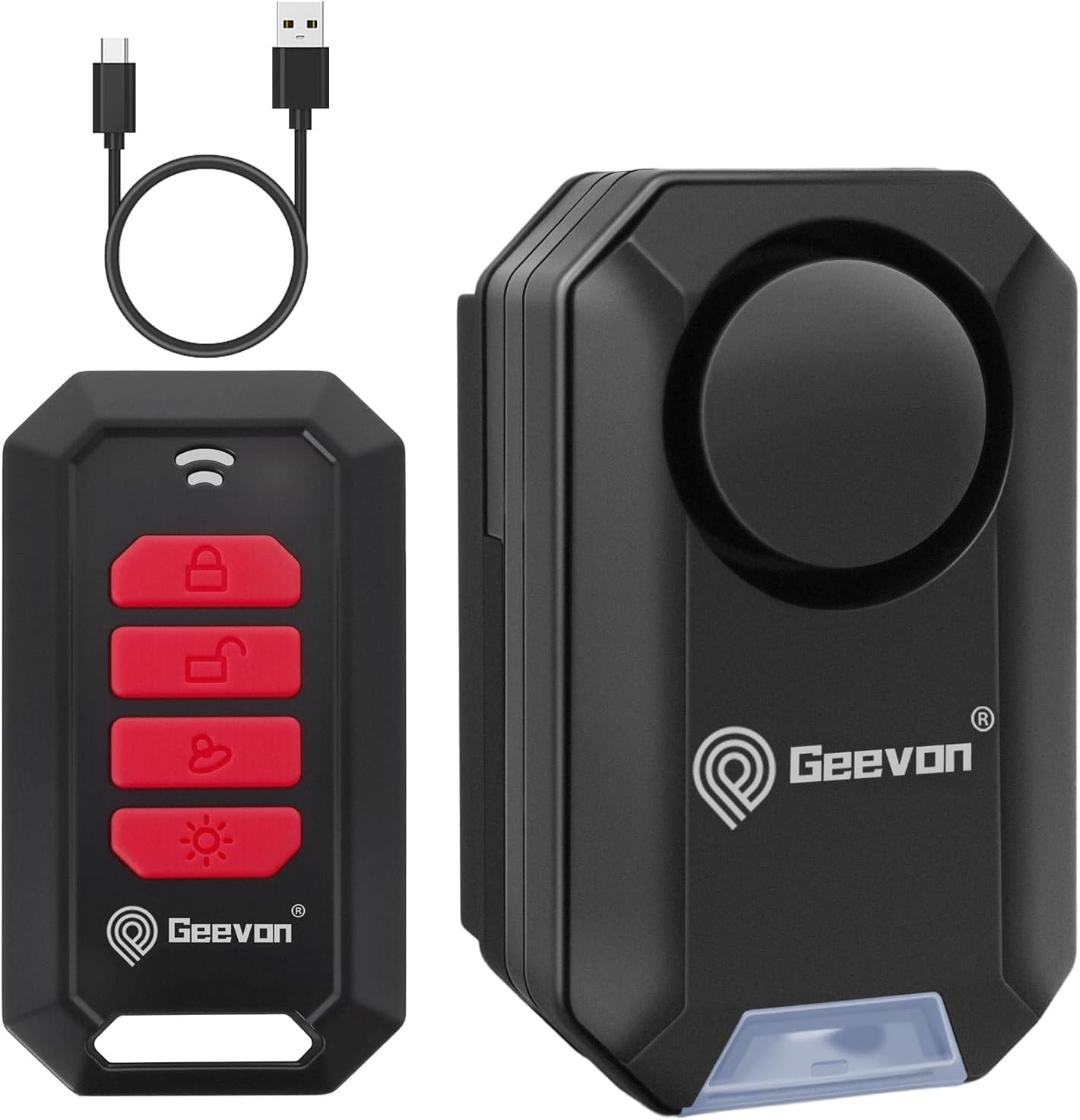 Geevon Bike Alarms for Ebikes, Wireless Bike Alarm with Remote, 135dB Anti-Theft