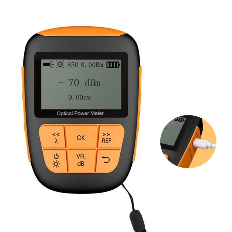 Mini Rechargeable Fiber Optical Cable Tester Optical Power Meter With Red Light