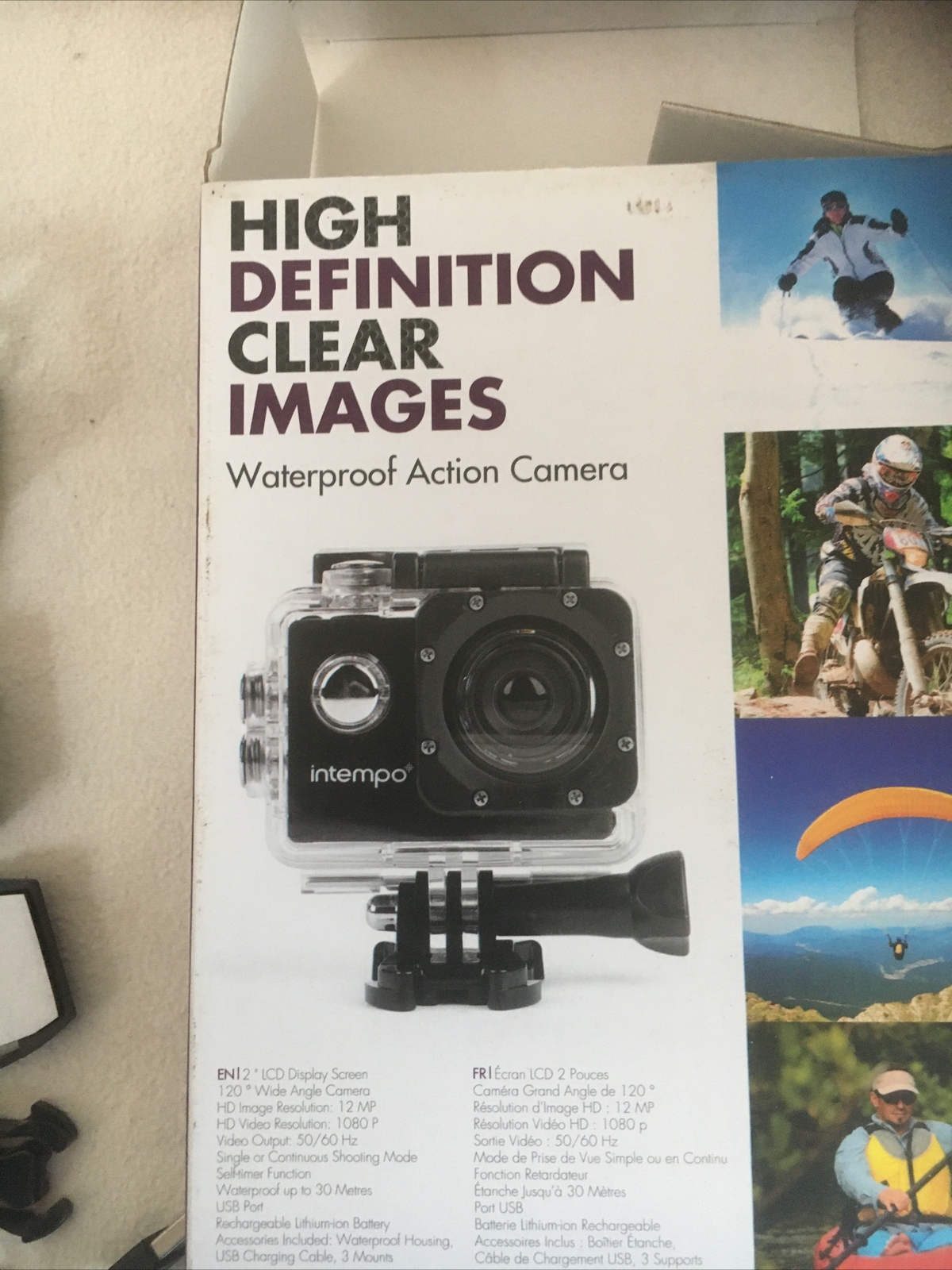 Intempo Waterproof Action Camera with mounts instructions Etc never used