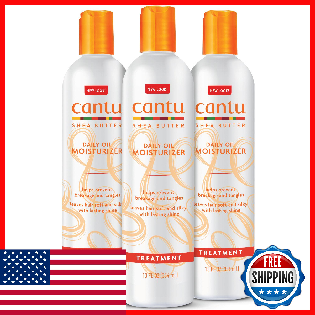 Cantu Daily Oil Moisturizer Shea Butter 13 Fl Oz Pack Of 3