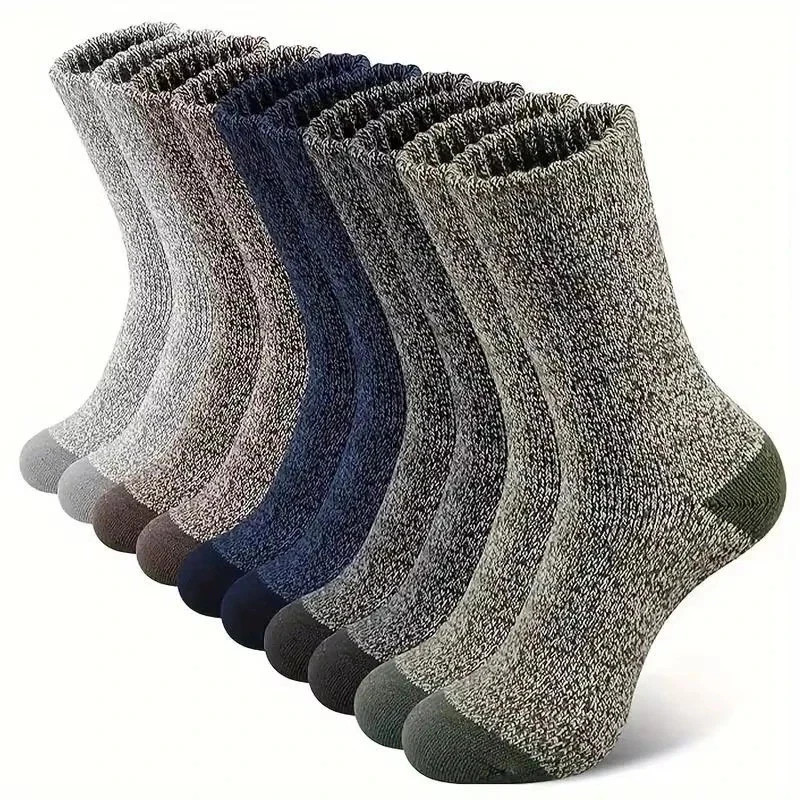5 Pairs Merino Wool Socks Men Thick Thermal Hiking Cold Weather***