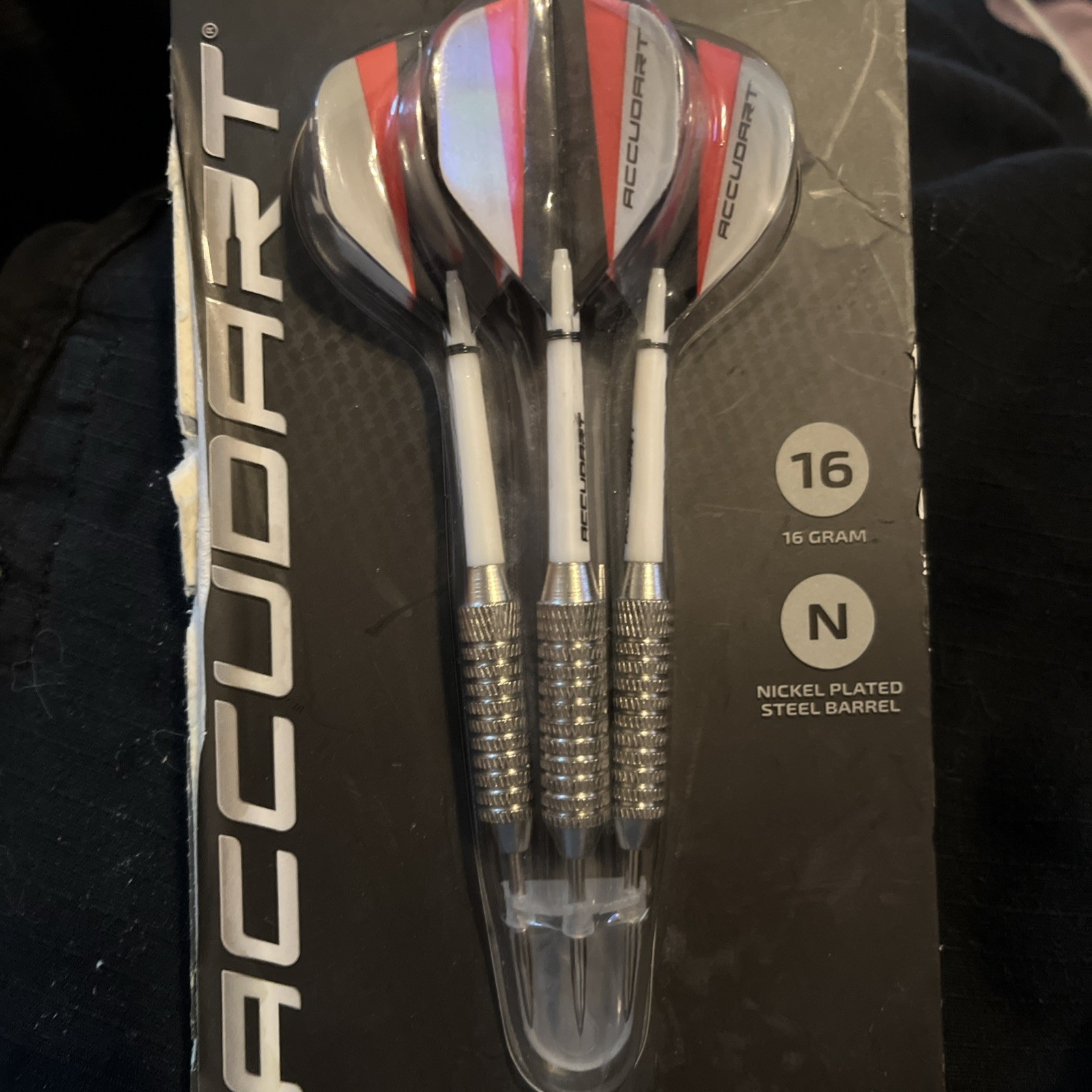 Accudart Steel Tip Dart Set 1.0 - Nickel Plated Steel Barrel - Knurled Patter...