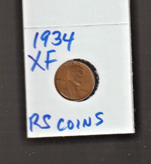 1934     (--  EXTRA  FINE  LINCOLN  CENT --)   [ RS COINS  #48i FREE SHIP ]