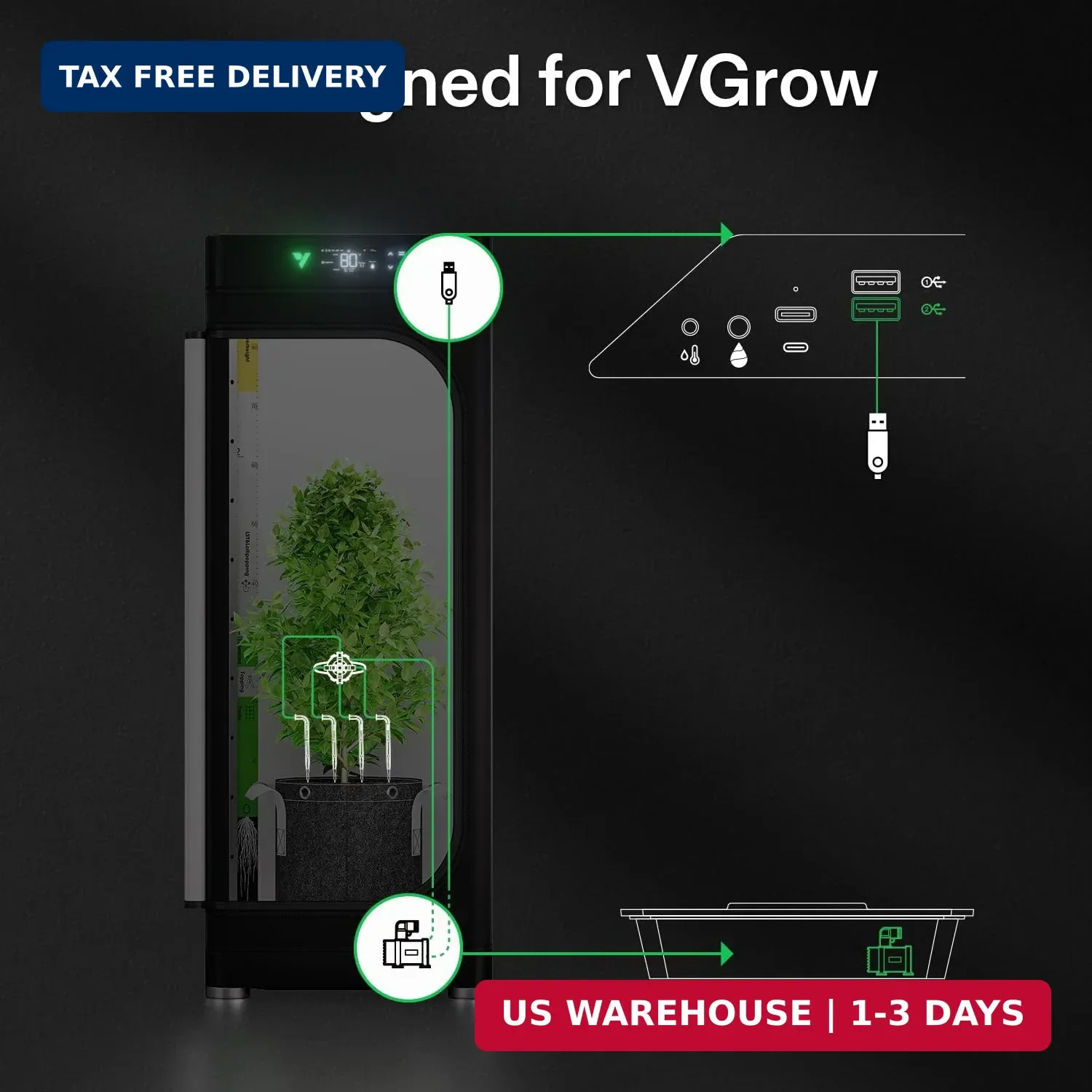 FlexFeed Drip Irrigation Kit, 4W Automatic Irrigation System with Pump &