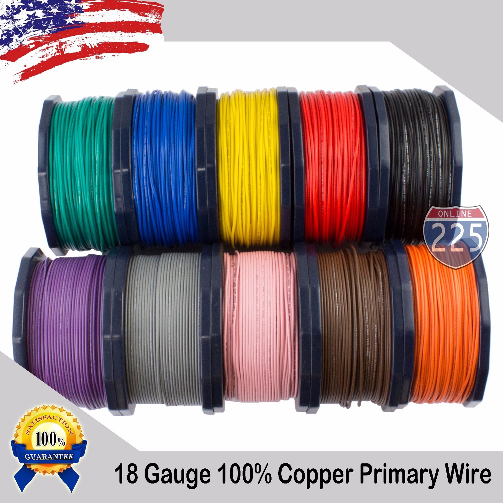 18 Gauge AWG 10 - 400' FT. Primary Remote Wire Stranded Copper Clad Aluminum LOT