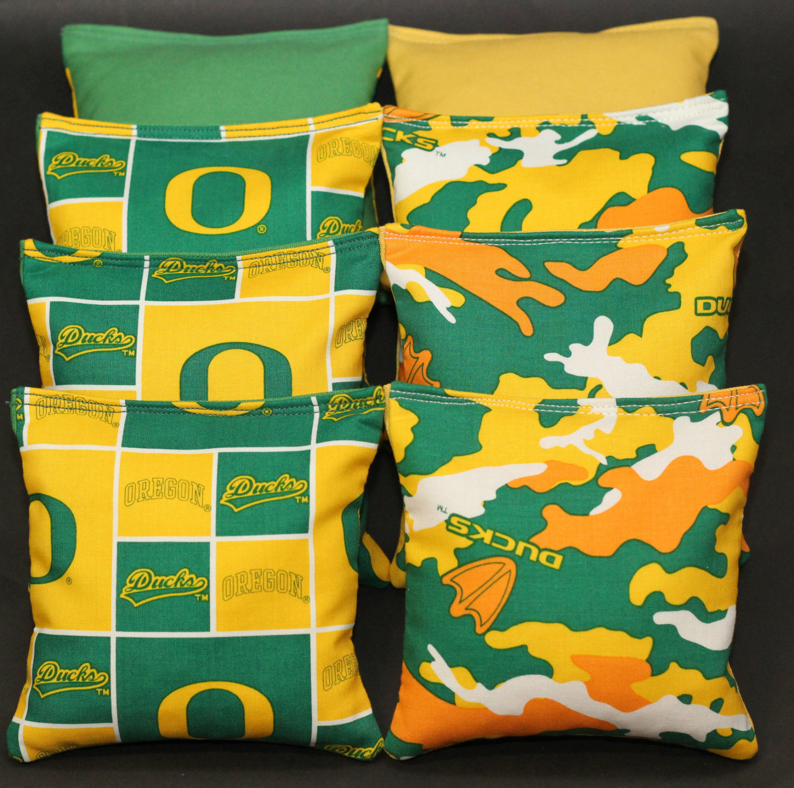 ALL WEATHER University of OREGON DUCKS CORNHOLE BEAN BAGS Resin Fill Game Bags