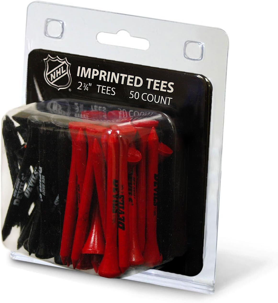 NEW JERSEY DEVILS GOLF TEES 50 PACK NHL CHRISTMAS TREE MAN CAVE GIFT 2 3/4"