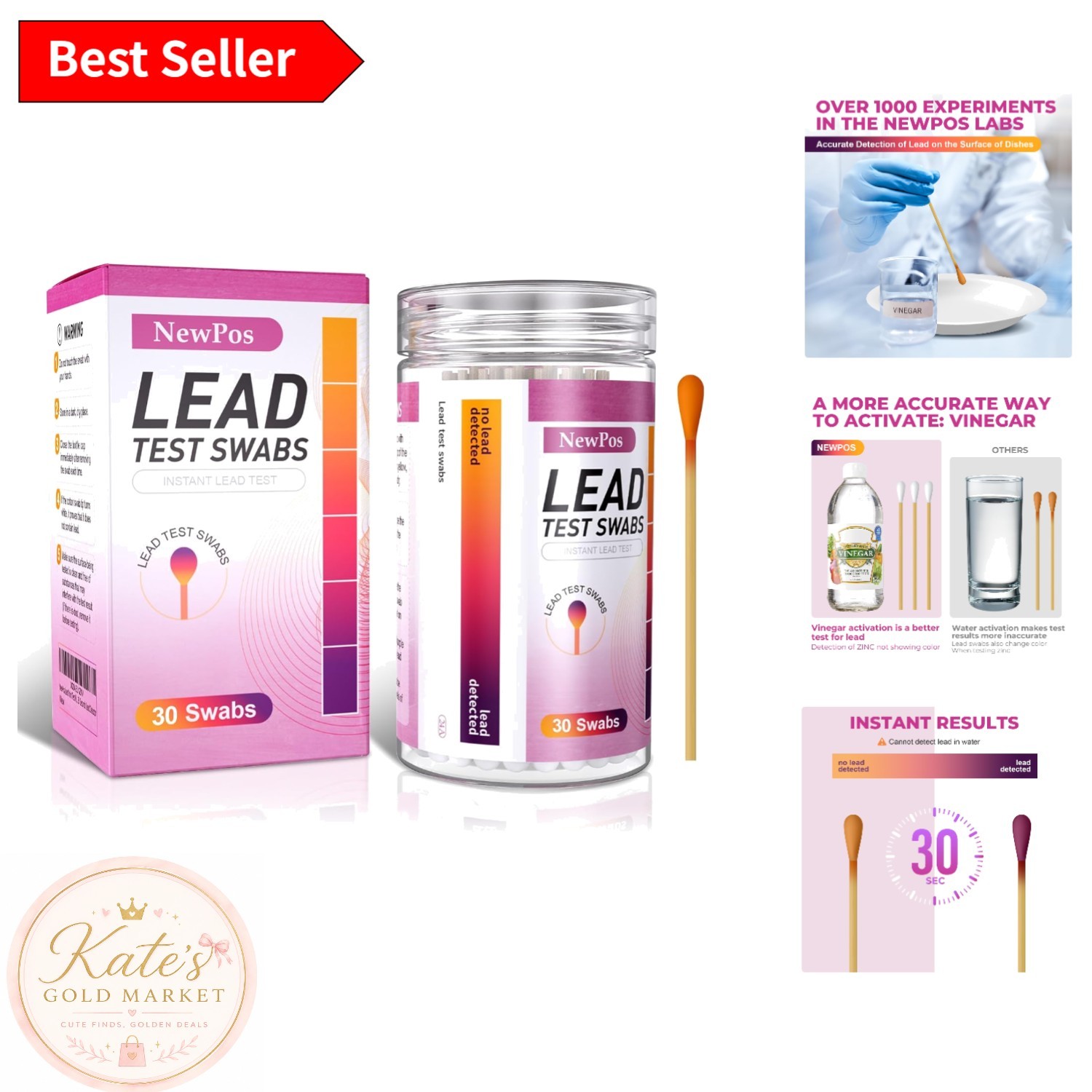 Complete Lead Detection Kit: 30 Swabs for Quick Testing of Ceramics & Dishes