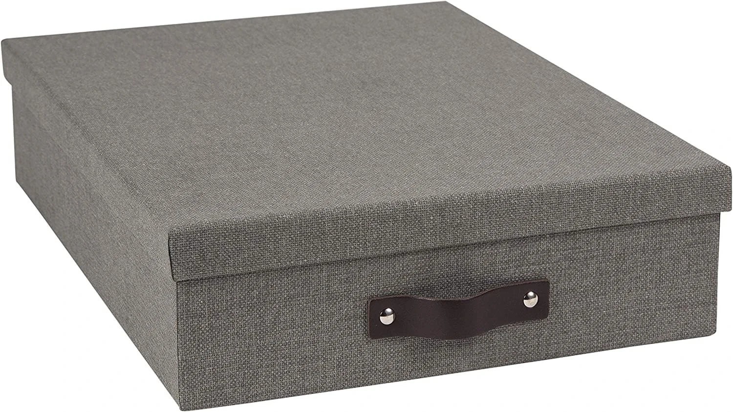 Bigso Oskar Canvas Fiberboard Document Letter Box - File Organizer Box for Im...