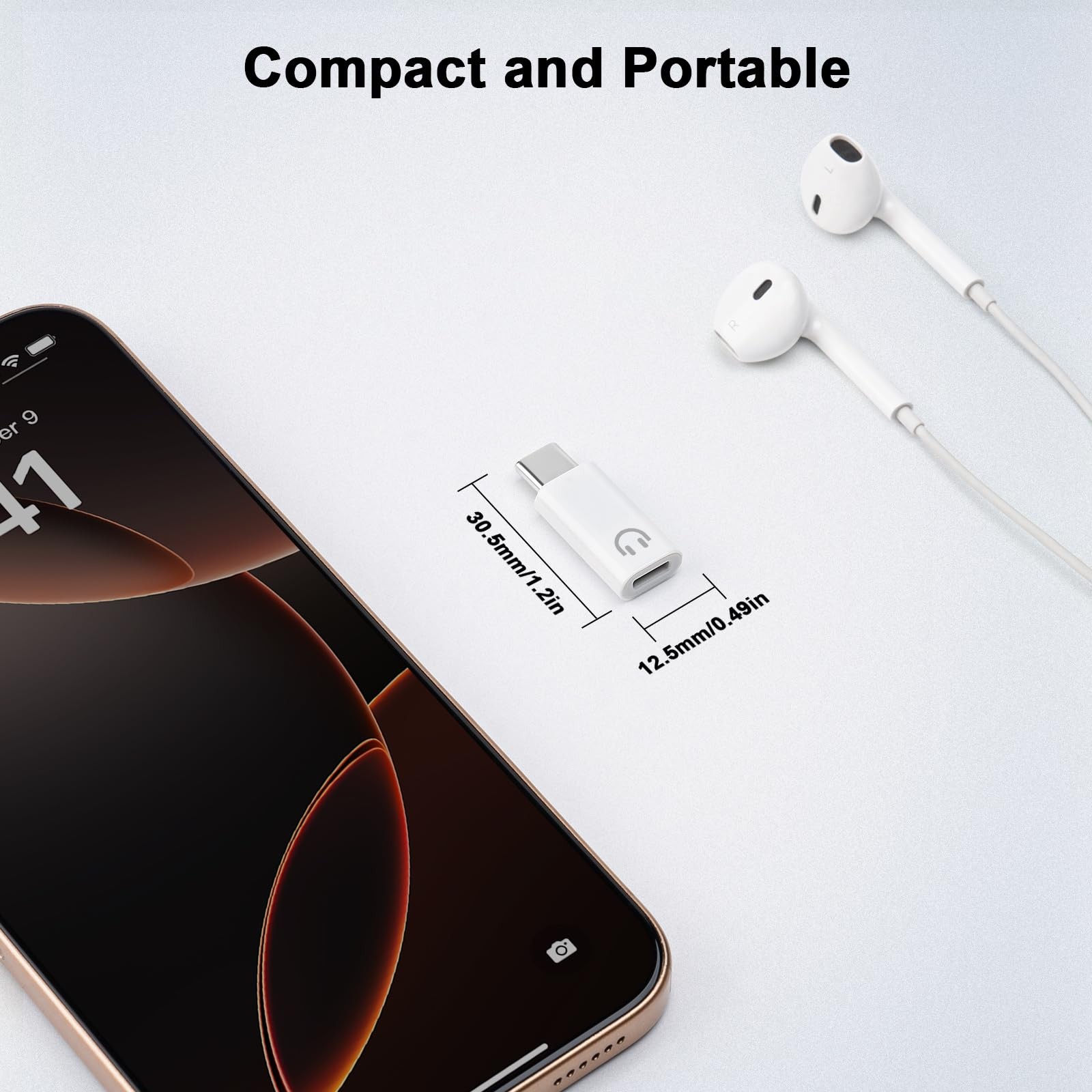 BORLTER CLAMP Lightning to USB C Adapter for Headphones Support Line...