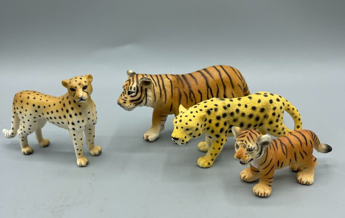 Schleich Tigers & Leopards Figures 1995 - 2003 Set of 4
