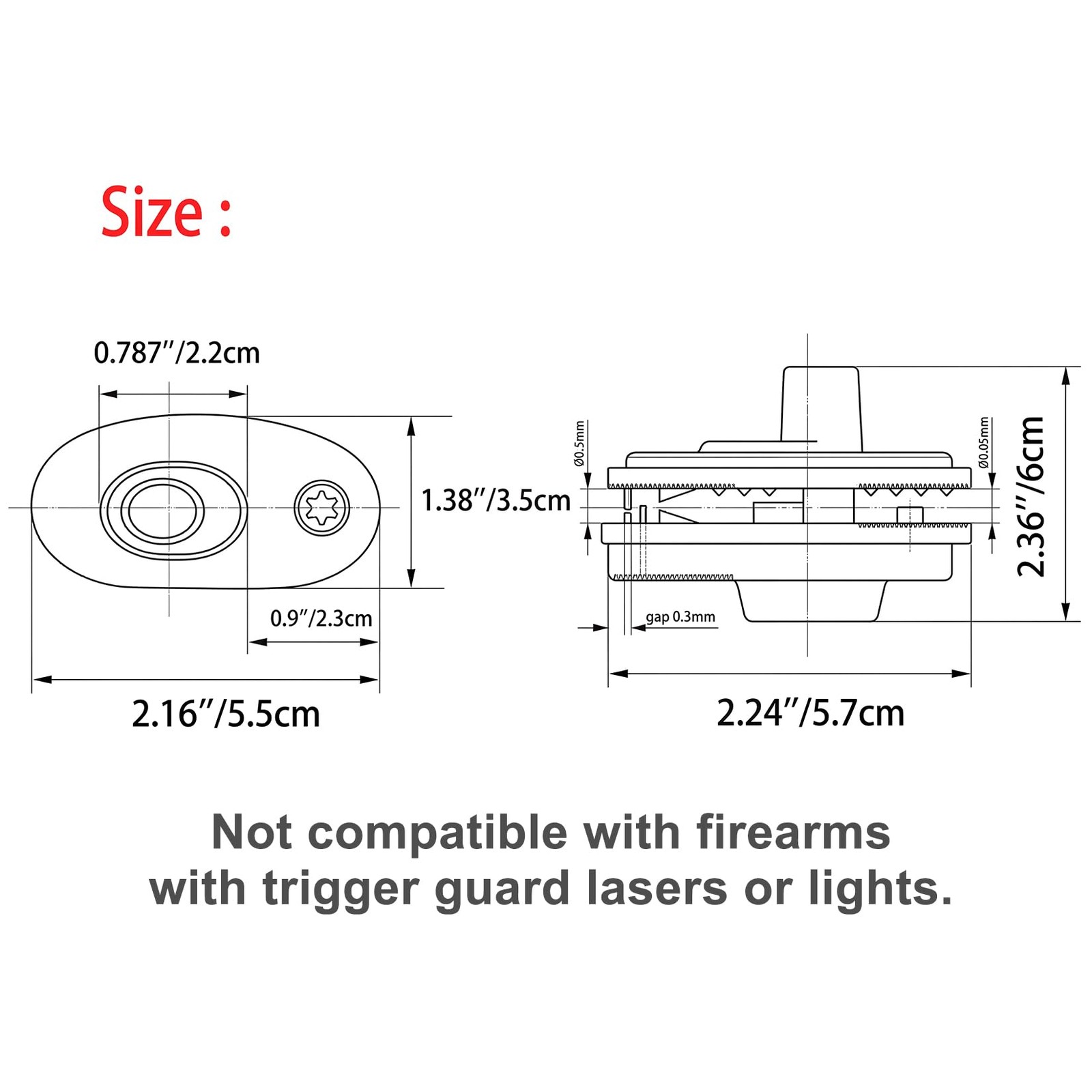 Keyed Alike Trigger Lock, Adjustable Gun Safety Lock with 2 Brass Spare Keys,...