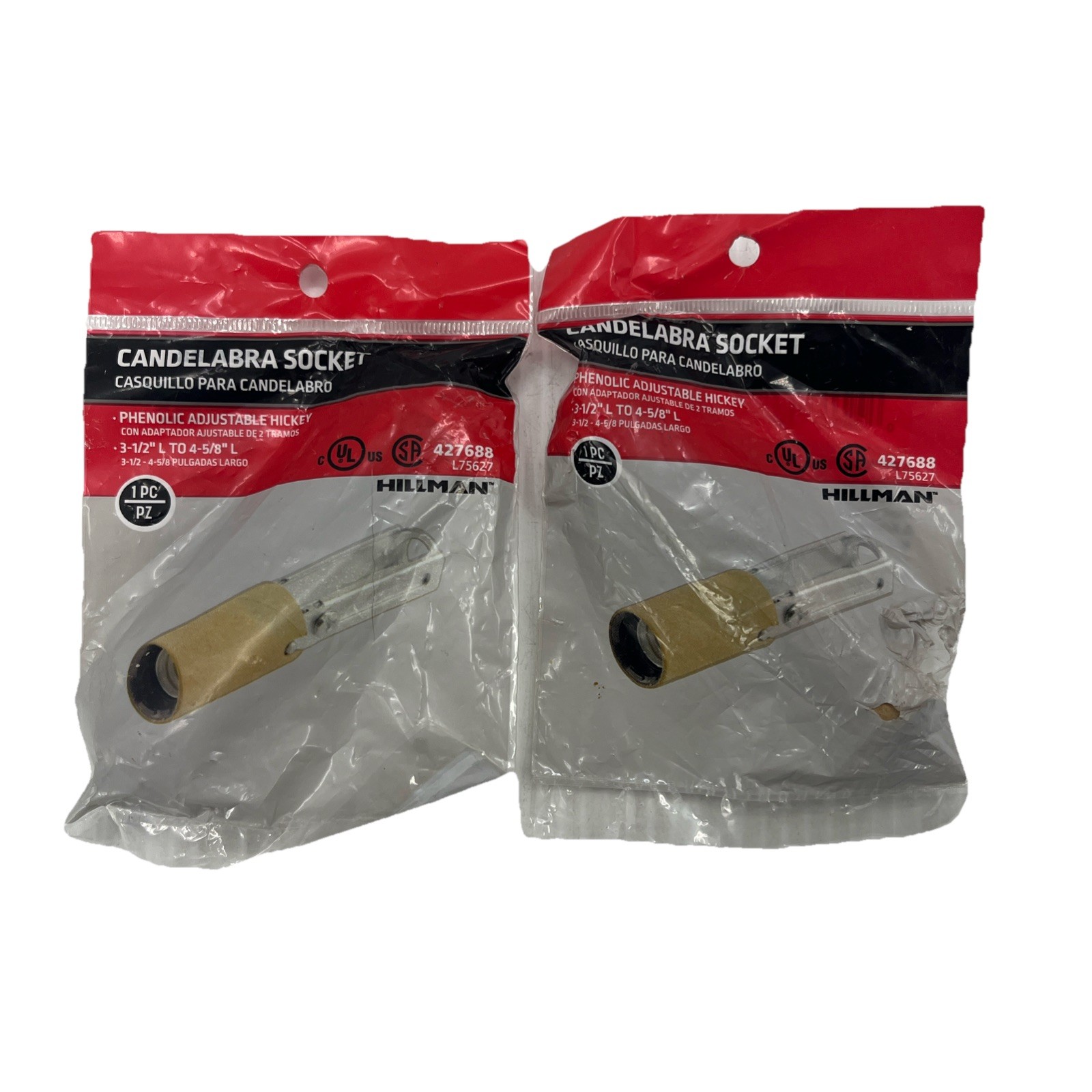 Lot Of 2 Hillman Candelabra Socket Phenolic Adjustable Hickey 3-1/2”x 4-5/8” {2}