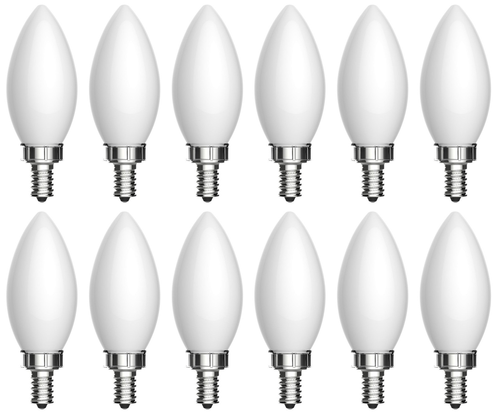 (case of 12) GE Lighting LED Decorative Chandelier Light Bulb, 3.5 watt, 300