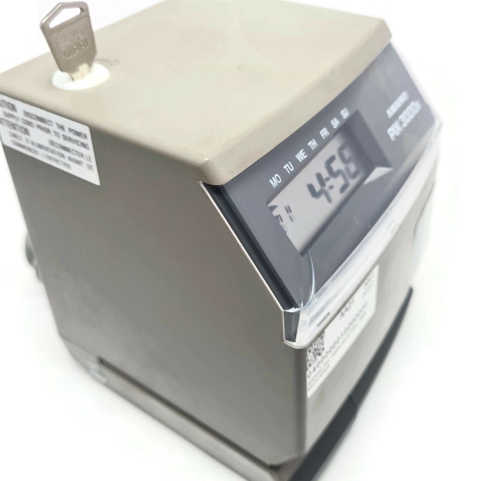 Amano PIX3000x Electronic Side Loading Time Clock. Made in USA