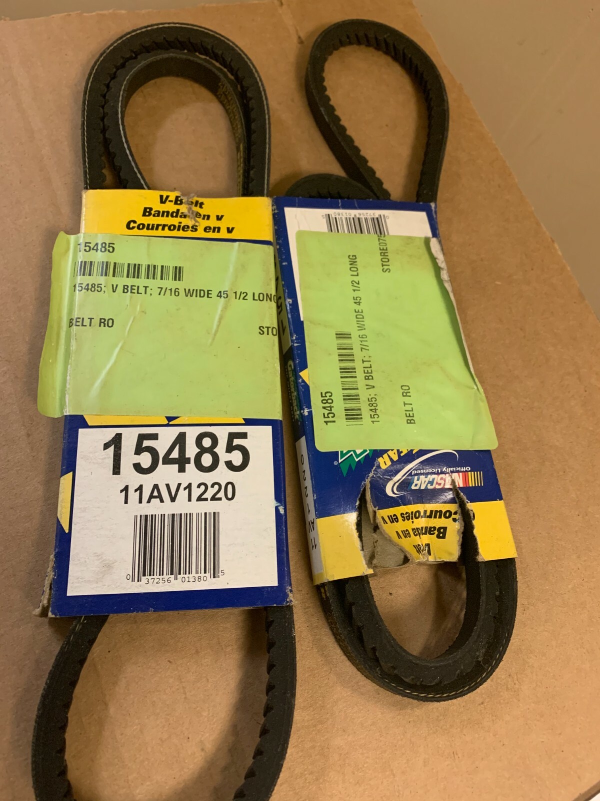 ONE GENUINE GOODYEAR 7/16 WIDE 45 1/2 LONG  V BELT 15485 -  SOLD INDIVIDUALLY