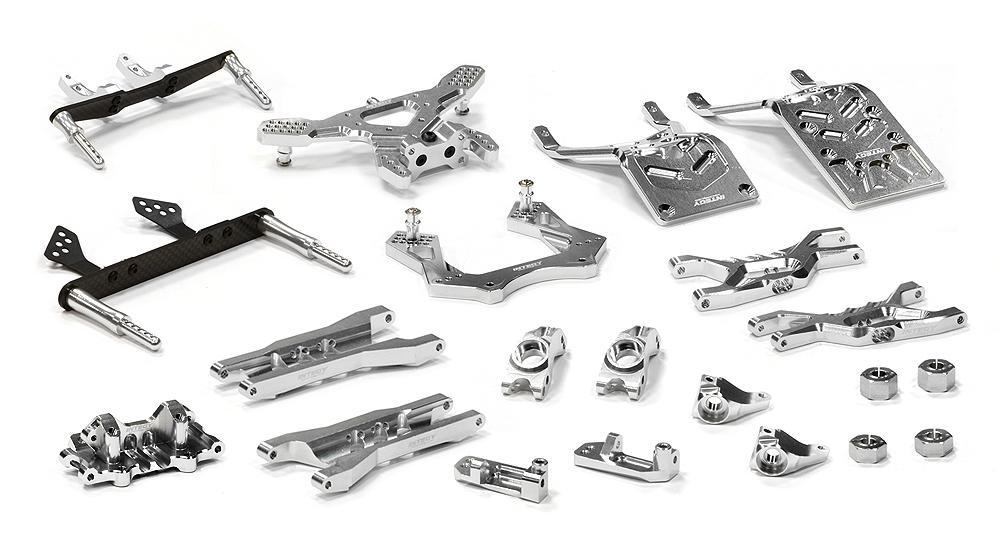 Silver Complete CNC Machined Suspension Upgrade Kit for 1/10 Stampede 2WD