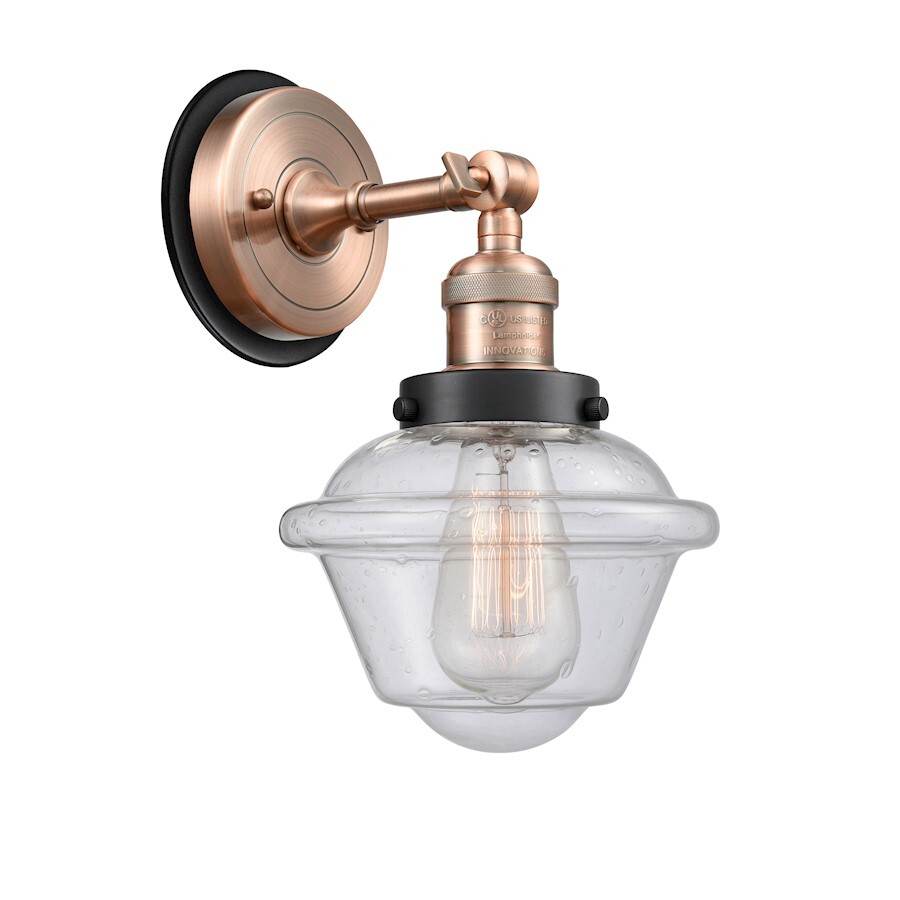 Innovations FR Oxford 1 Light Sconce, CP/Seed - 203AC-BPBK-HRBK-G534