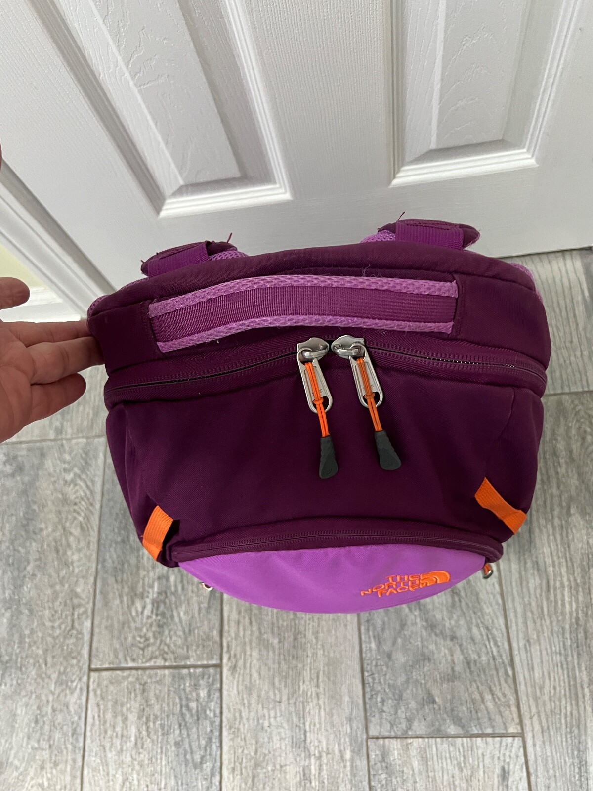 The North Face Pivoter Purple/Chartreuse backpack, GUC