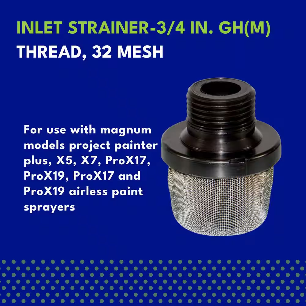 3/4 In. Gh(M) Thread 32-Mesh Inlet Strainer Paint Sprayer Filter