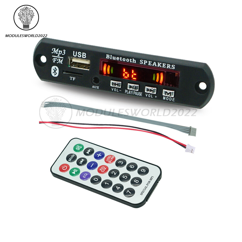 Wireless Bluetooth DC12V MP3 WMA Decoder Board Audio Module USB TF Radio For Car