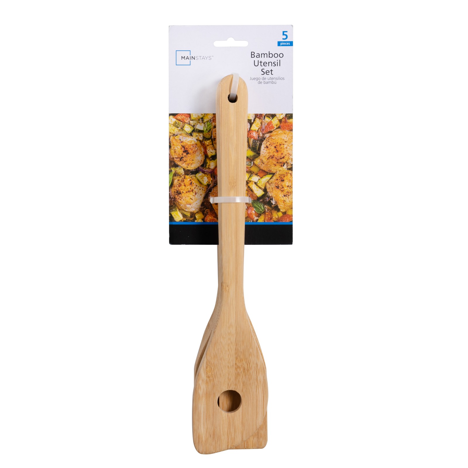 5pk Bamboo Spoons for Cooking, Kitchen Essential Tools Set