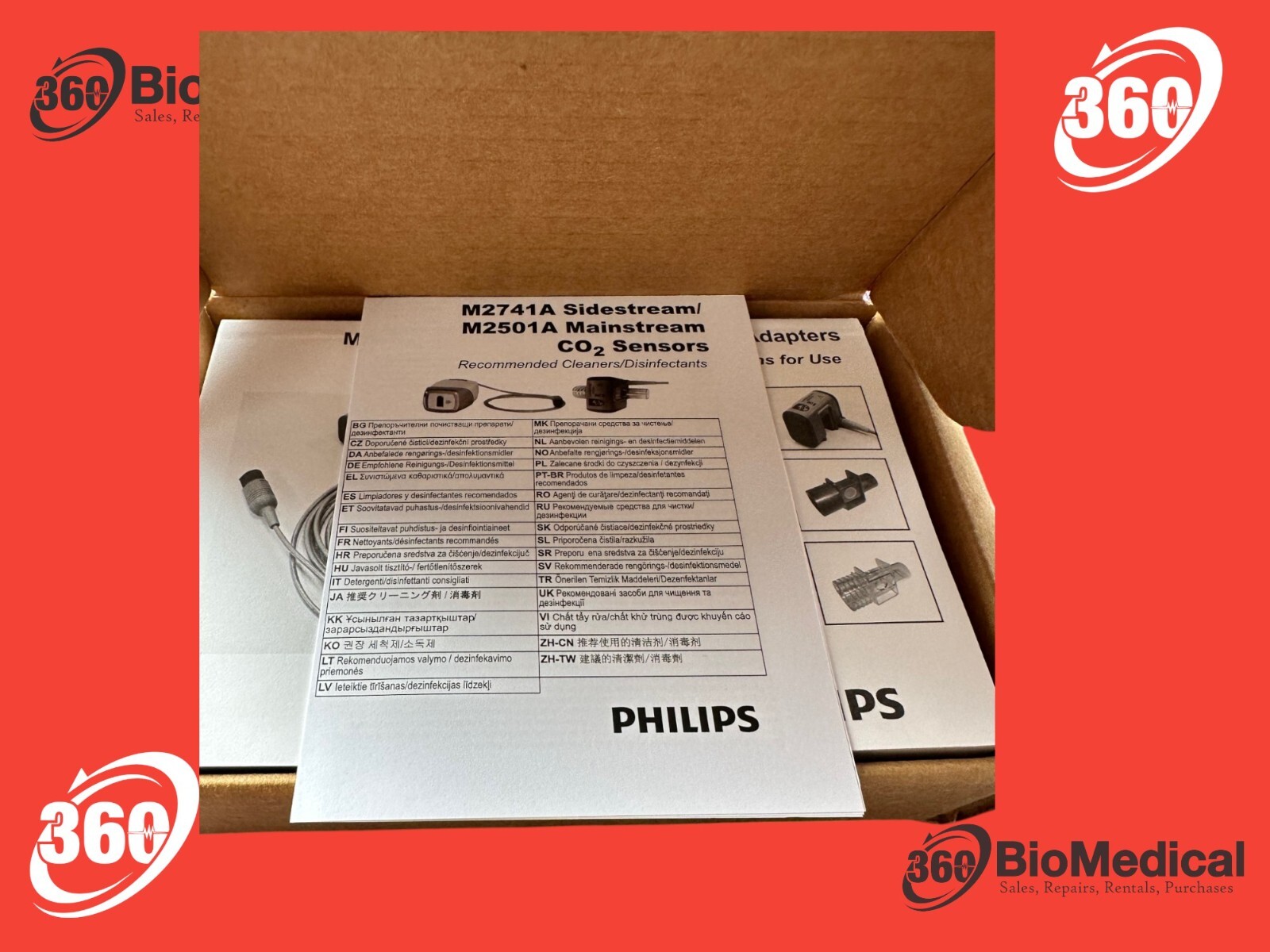PHILIPS M2501A Mainstream ETCo2 Sensor P -- New OEM In Box