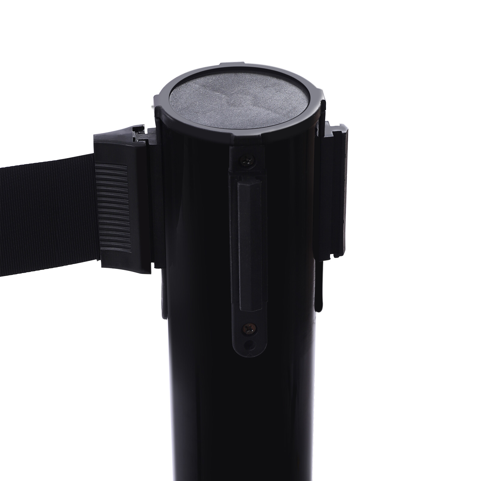 4Pcs Crowd Control Barrier Queue Poles Black Retractable Belt Stanchion Posts