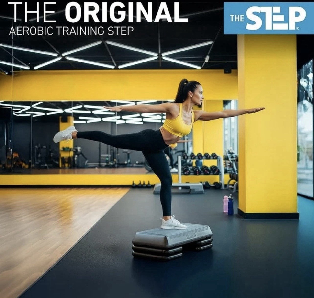 The Step Original Aerobic Platform - Circuit Size Grey Aerobics Stepper 2 Risers