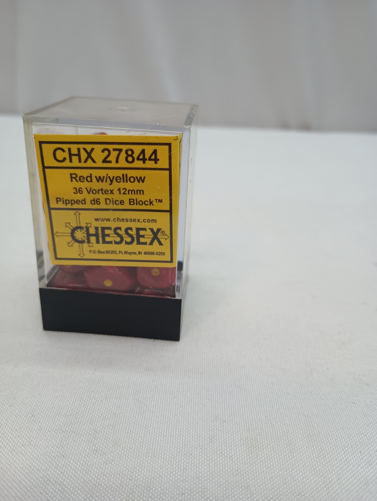 32 Cheesex Dice 12mm Red/Yellow vortex