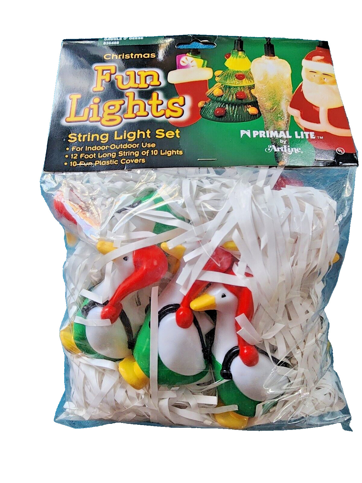 Primal Lite String Christmas Fun Lights Gaggle O' Geese 12 Foot 10 Lights