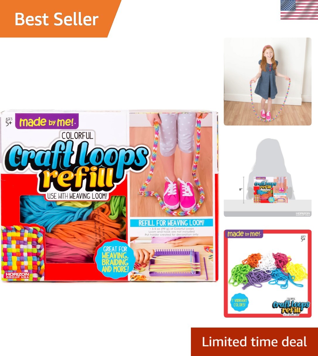 7-Color Craft Loops Refill Kit - 210 Soft Loops for Endless Creativity